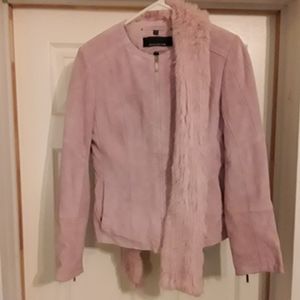Pink leather coat
